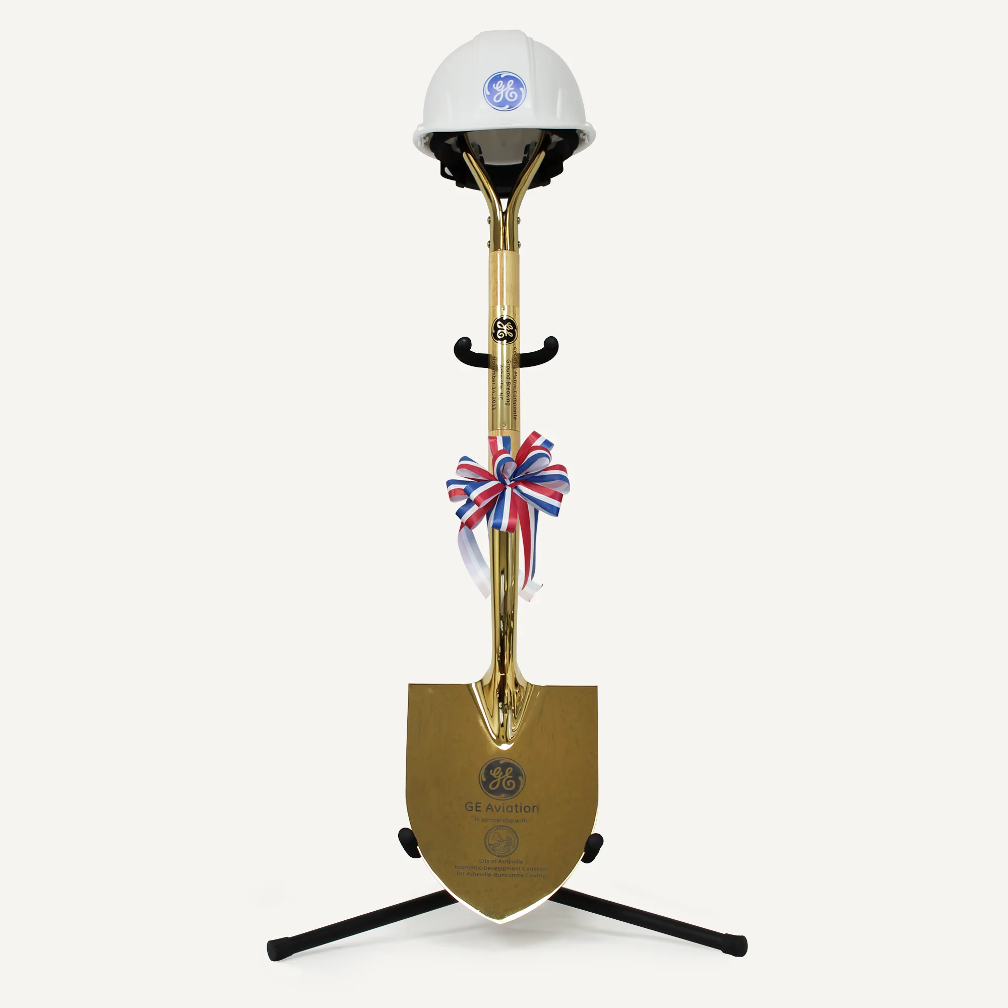 Groundbreaking Ceremonial Shovel Kit - Specialty Gold Plated D-Handle