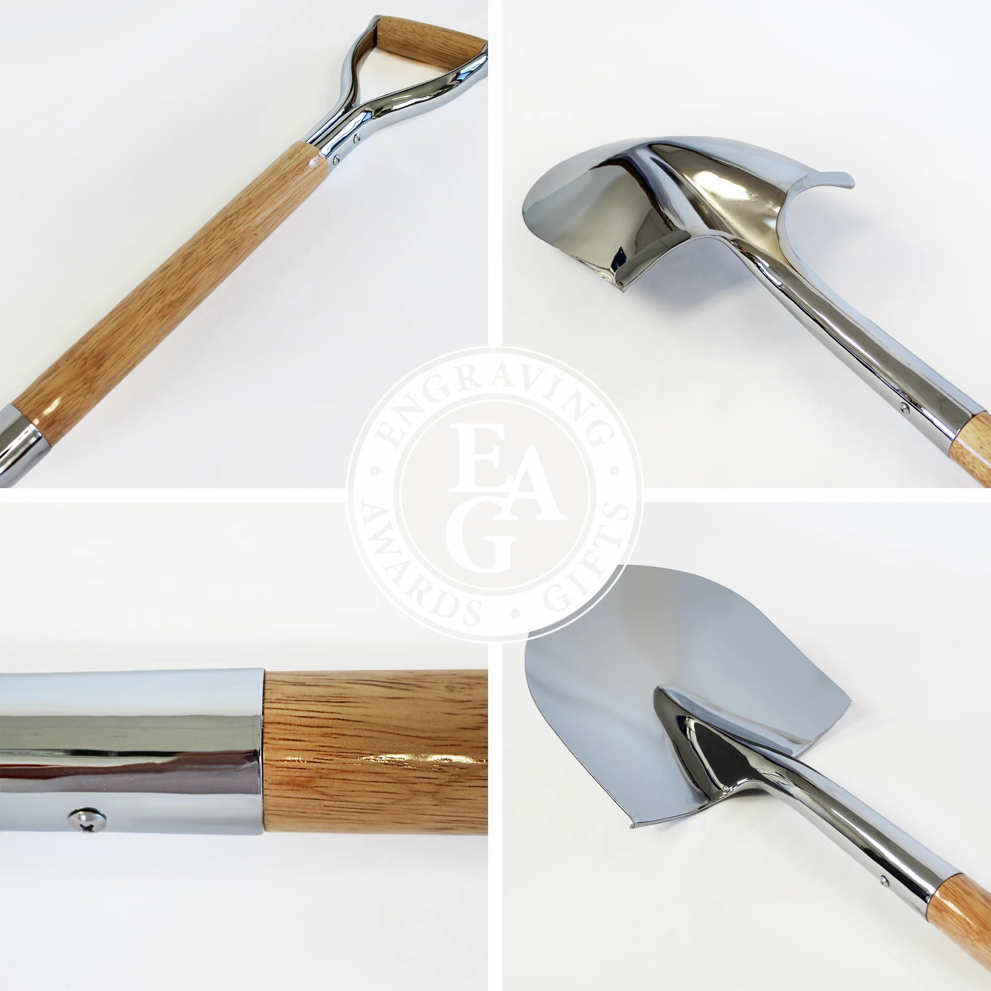 Groundbreaking Ceremonial Shovel Kit - Traditional Chrome Plated D-Handle - Image 6
