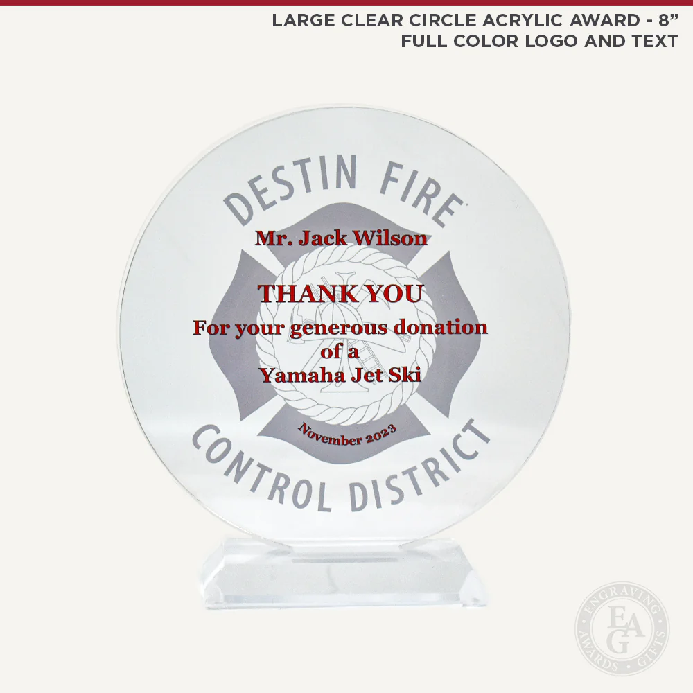 Large Clear Circle Acrylic Awards - Image 3