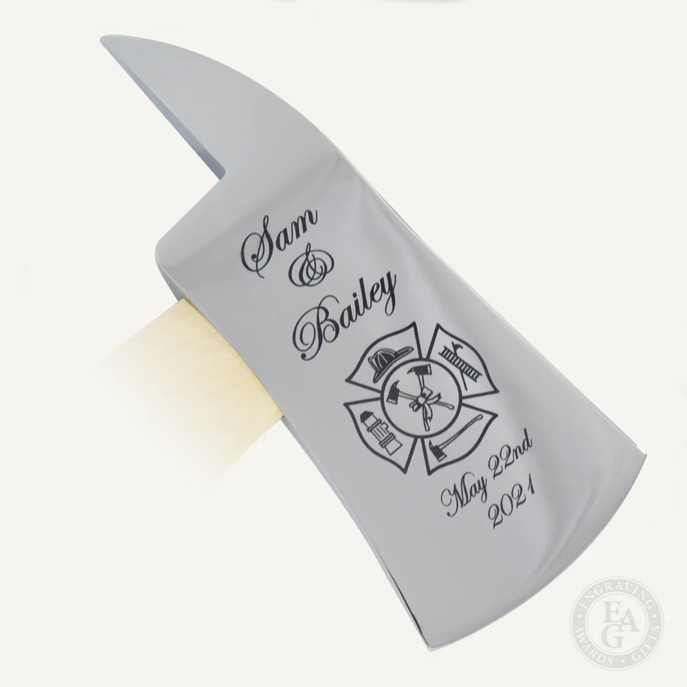 Large Firefighter Wedding Axe - Chrome - Image 8