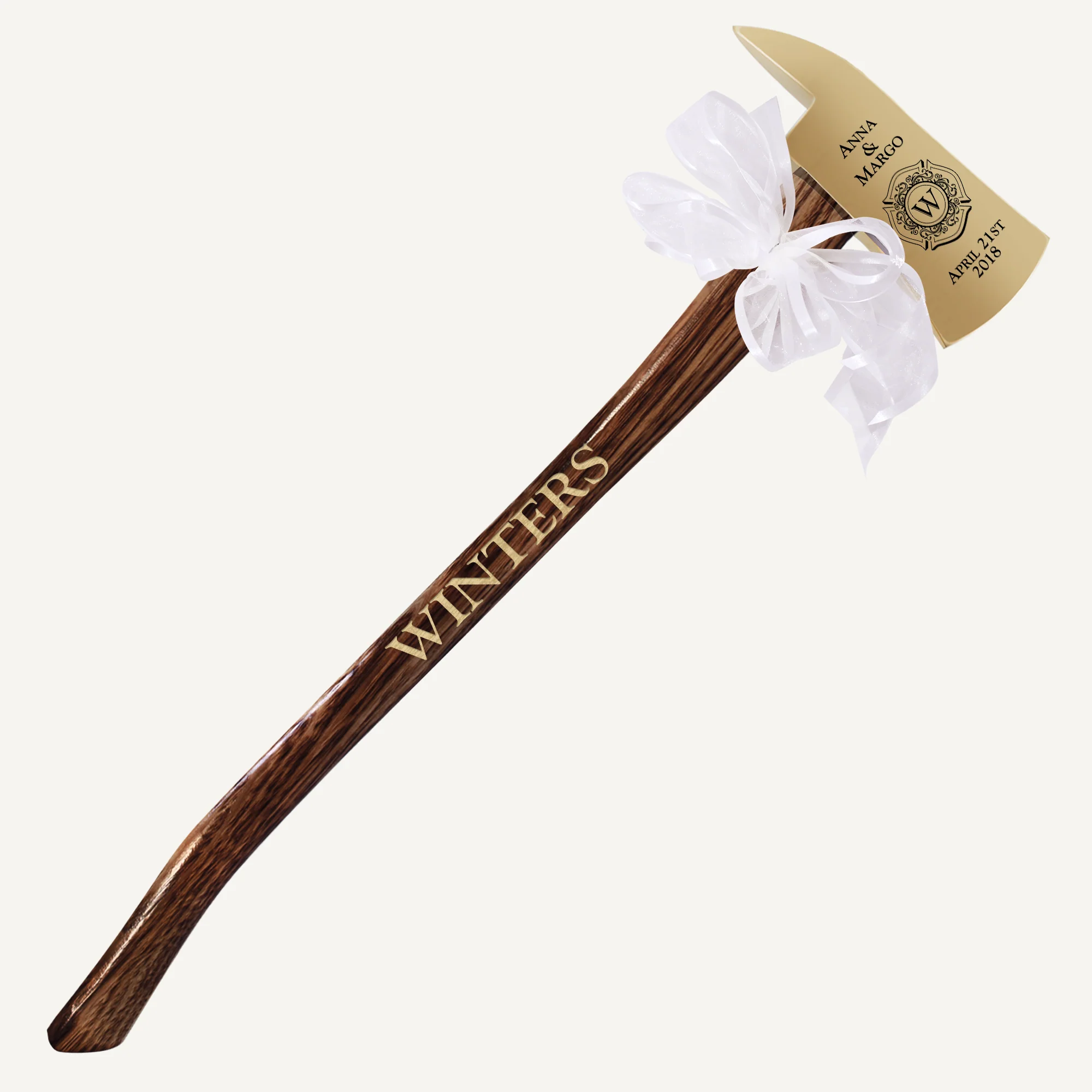Large Firefighter Wedding Axe - Gold - Image 2