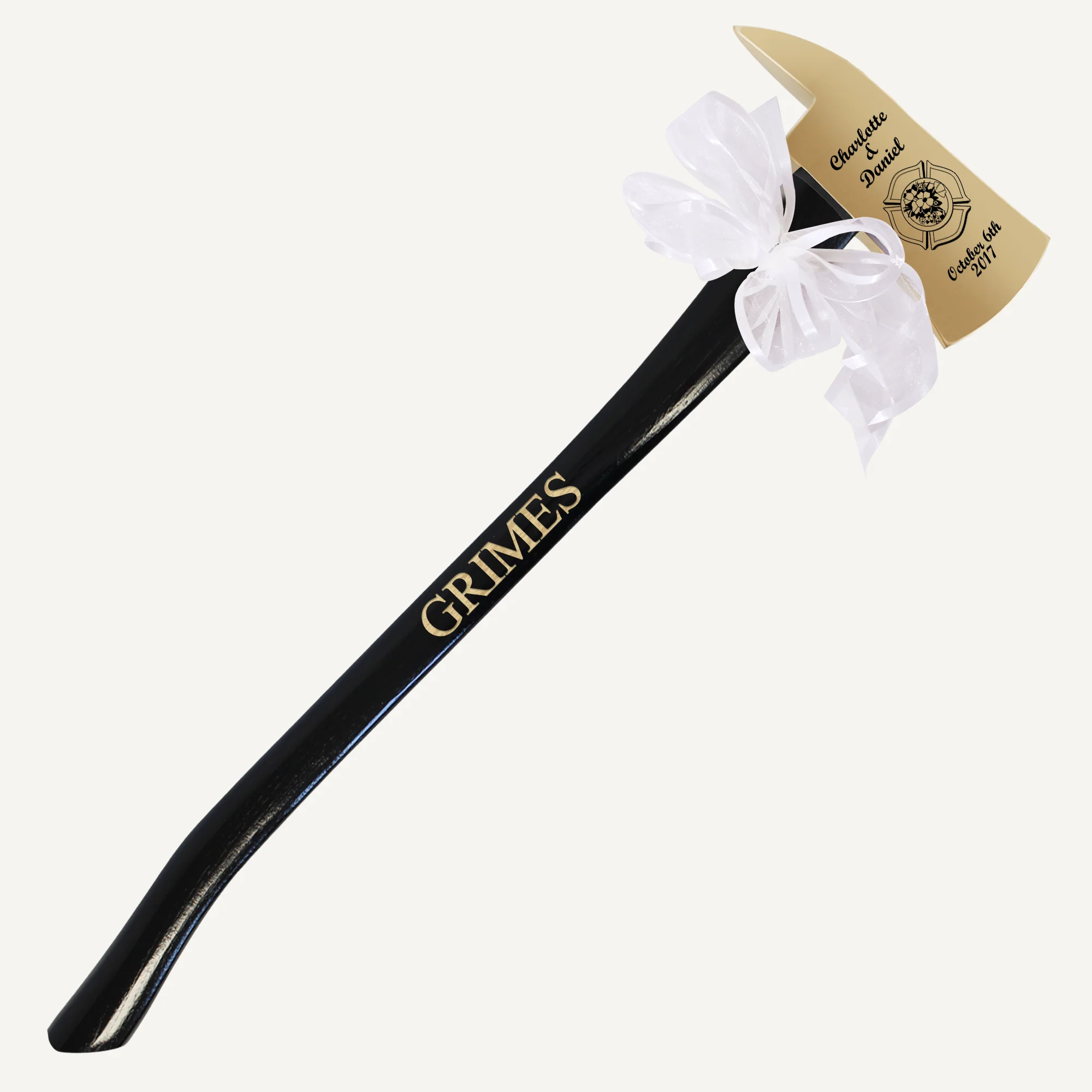 Large Firefighter Wedding Axe - Gold - Image 4