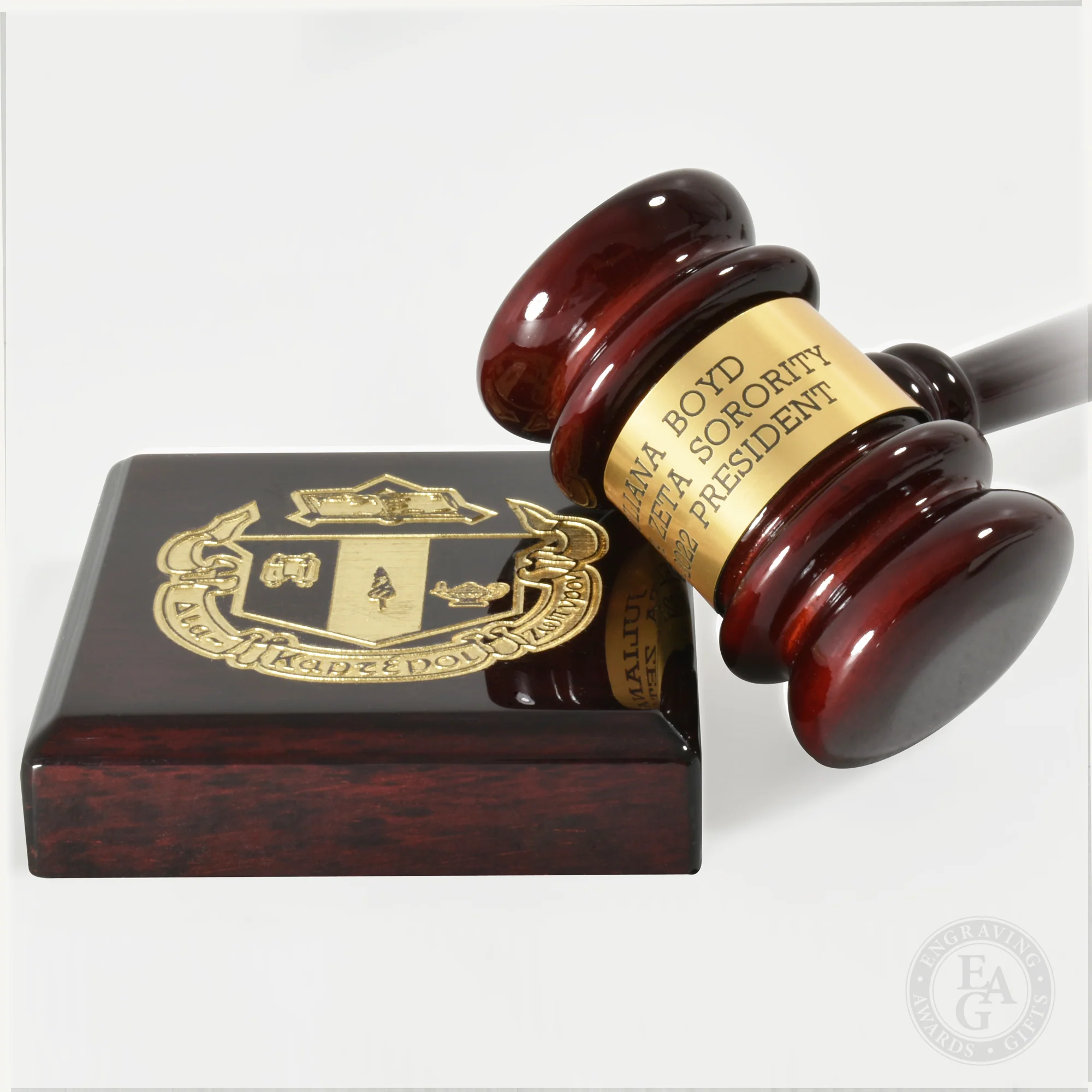 Piano Finish 10-1/2" Gavel with Sound Block & Gift Box - Image 2