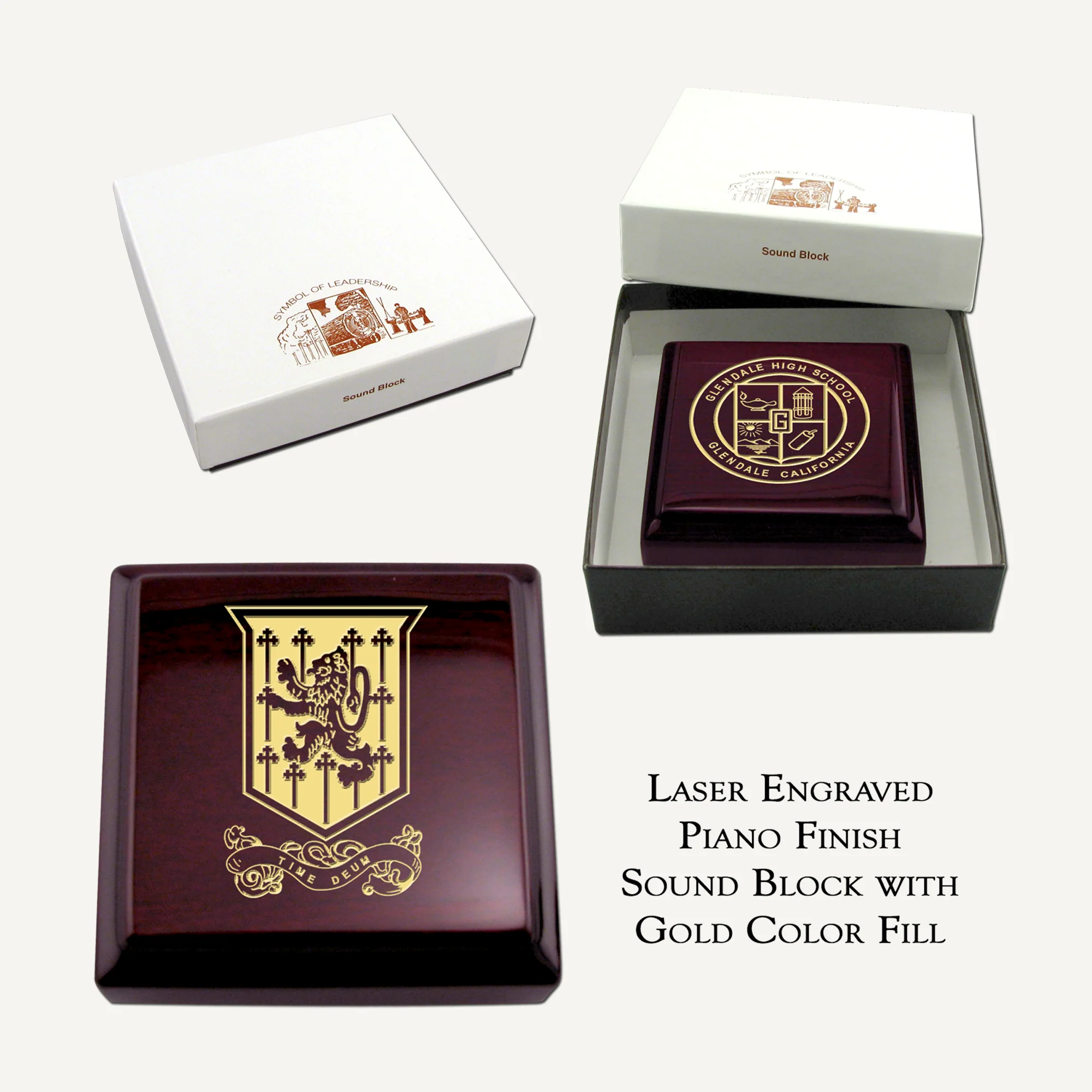 Piano Finish 10-1/2" Gavel with Sound Block & Gift Box - Image 3