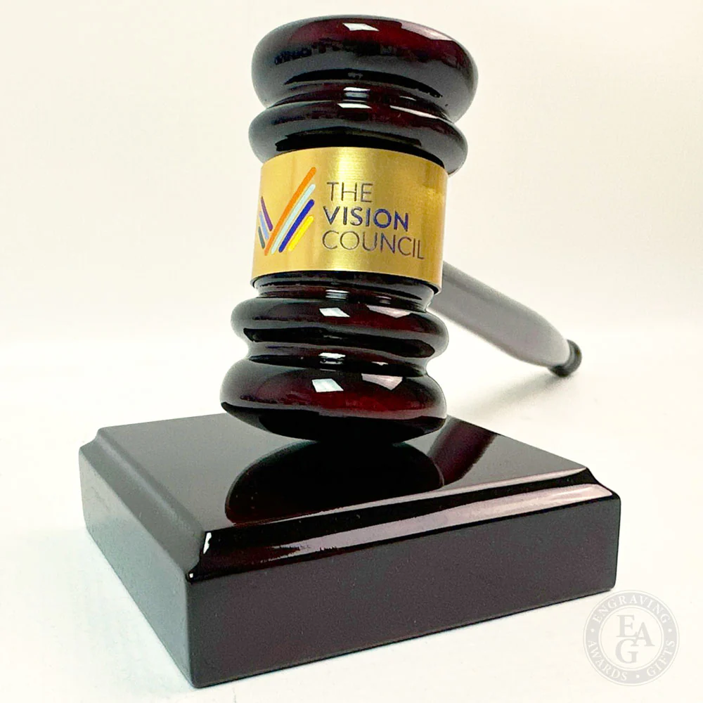 Piano Finish 10-1/2" Gavel with Sound Block & Gift Box - Image 5
