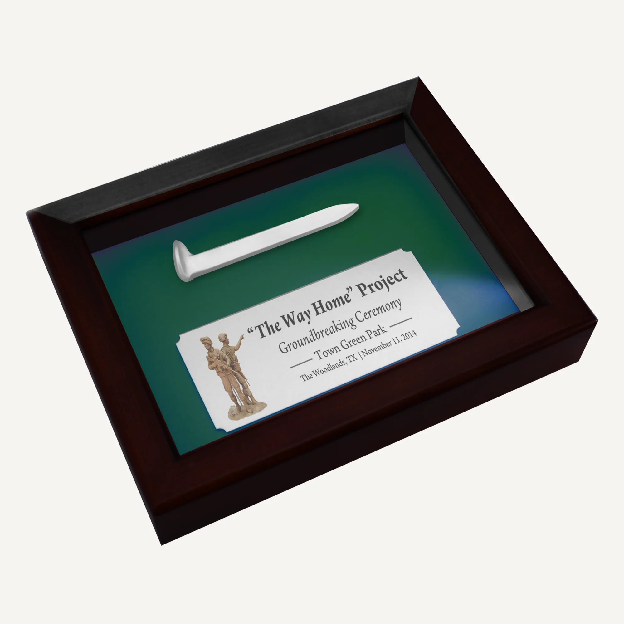 Satin Silver Ceremonial Railroad Spikes Display Cases