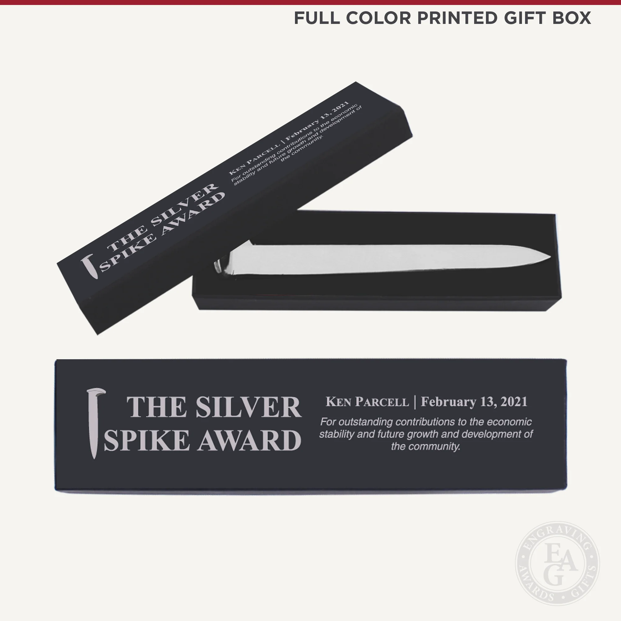 Satin Silver Finish Ceremonial Railroad Spikes with Gift Boxes - Image 4