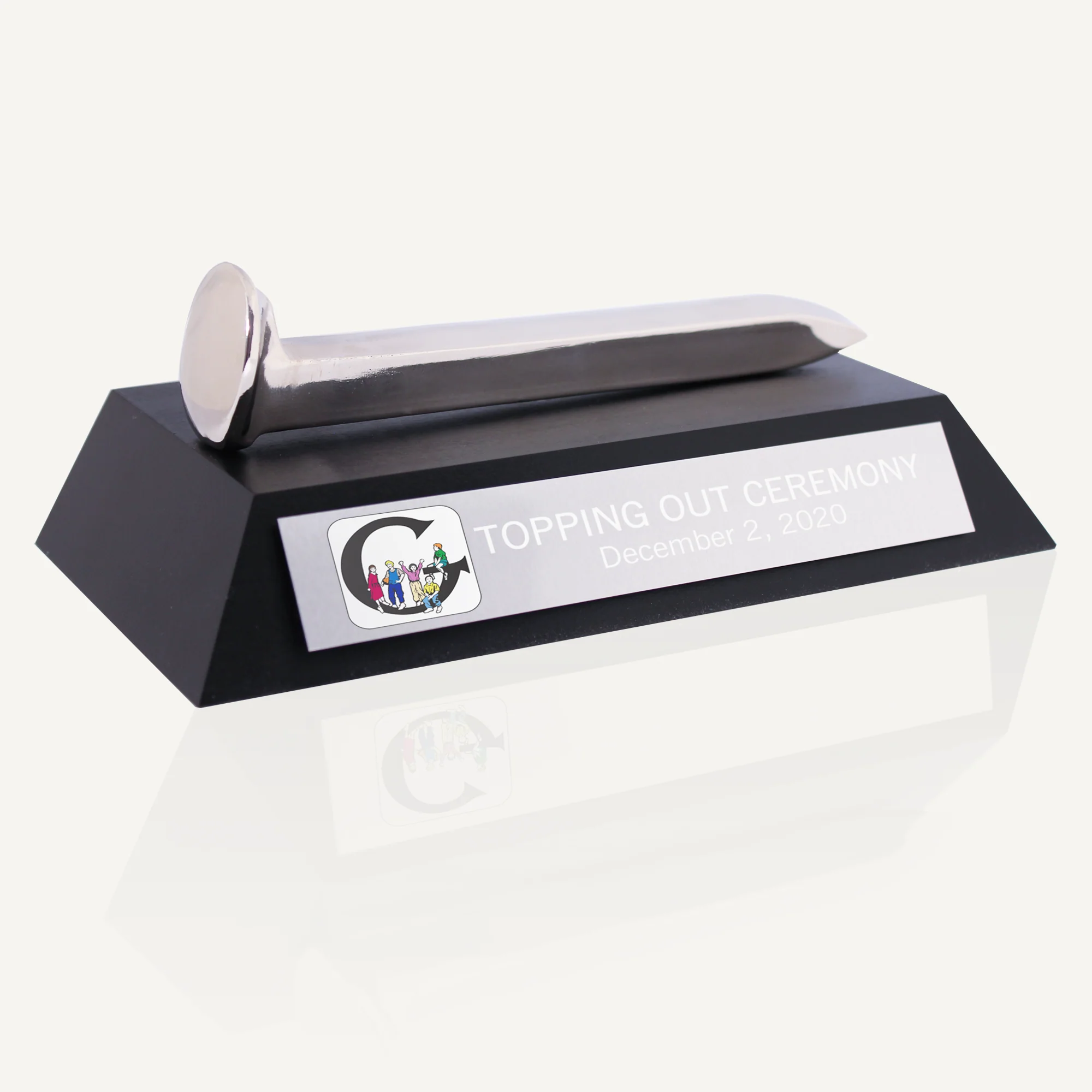 Silver Plated Ceremonial Railroad Spikes Awards Stands
