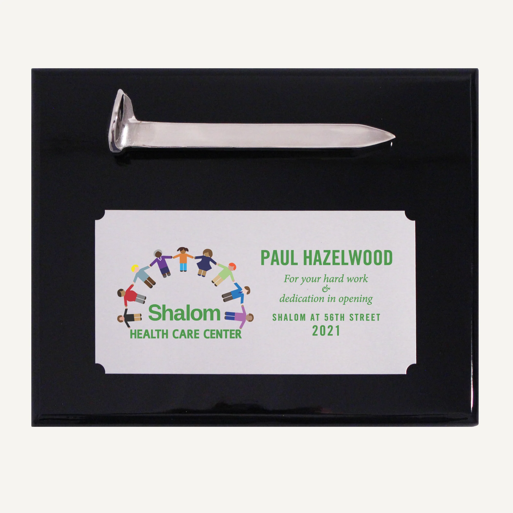 Silver Plated Ceremonial Railroad Spikes Plaques - Image 3