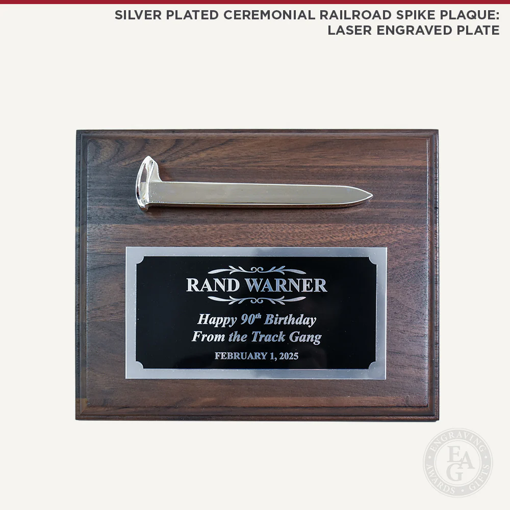 Silver Plated Ceremonial Railroad Spikes Plaques - Image 7