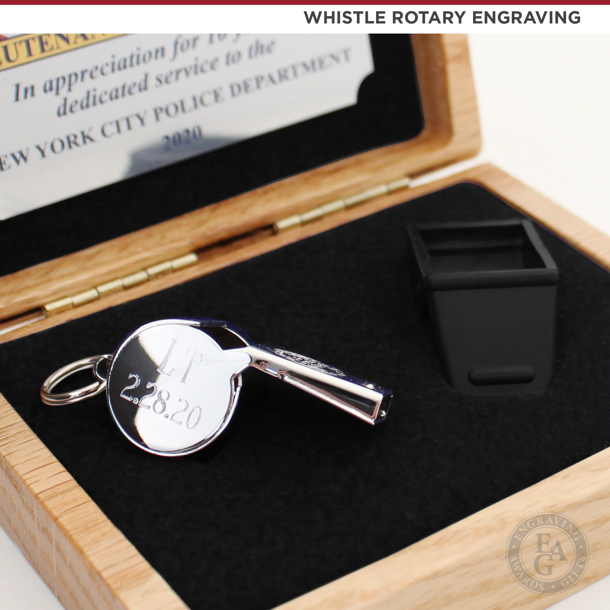 Silver Whistle Award w/ Oak Case - Image 10