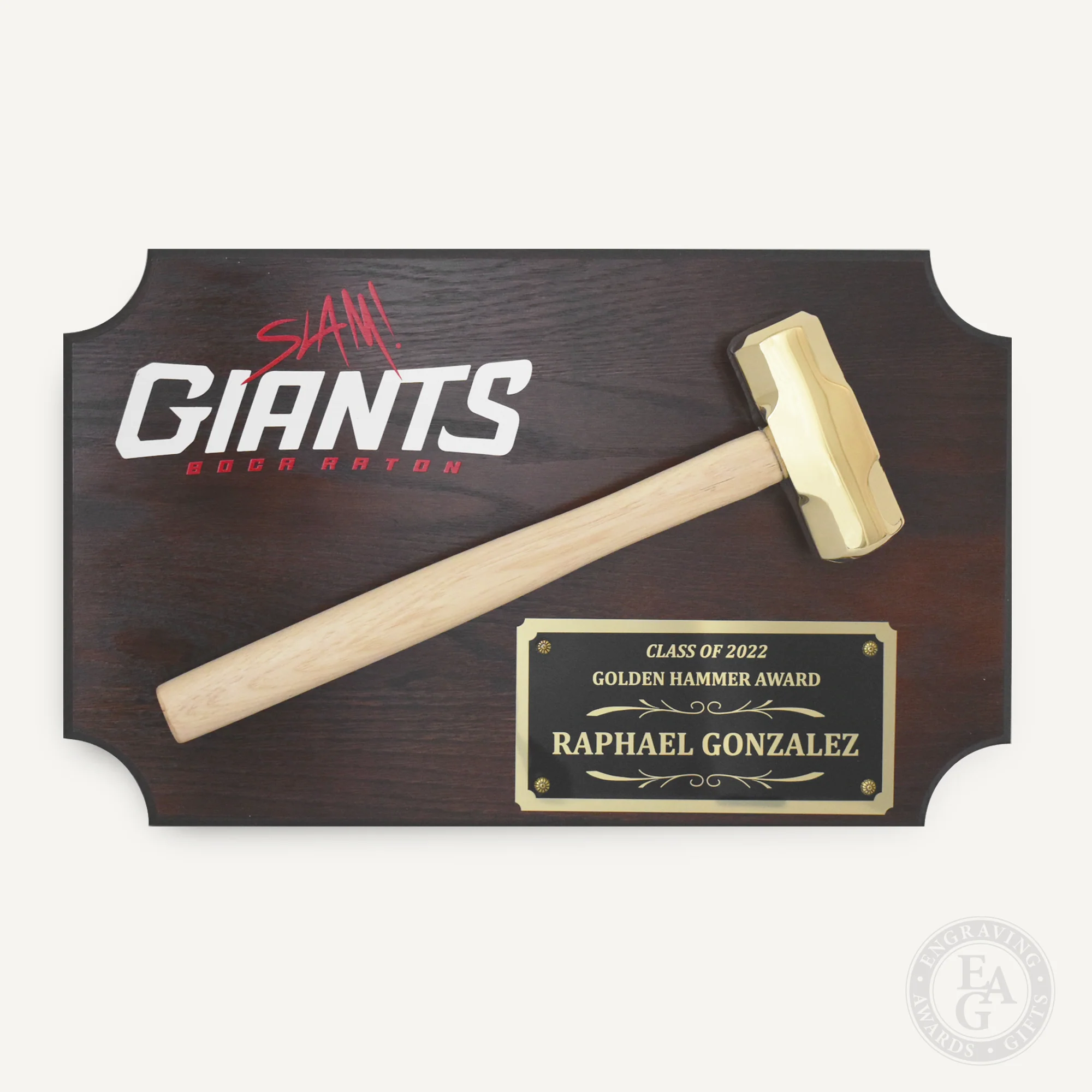 Small Gold Plated Sledgehammer Plaque - Image 4
