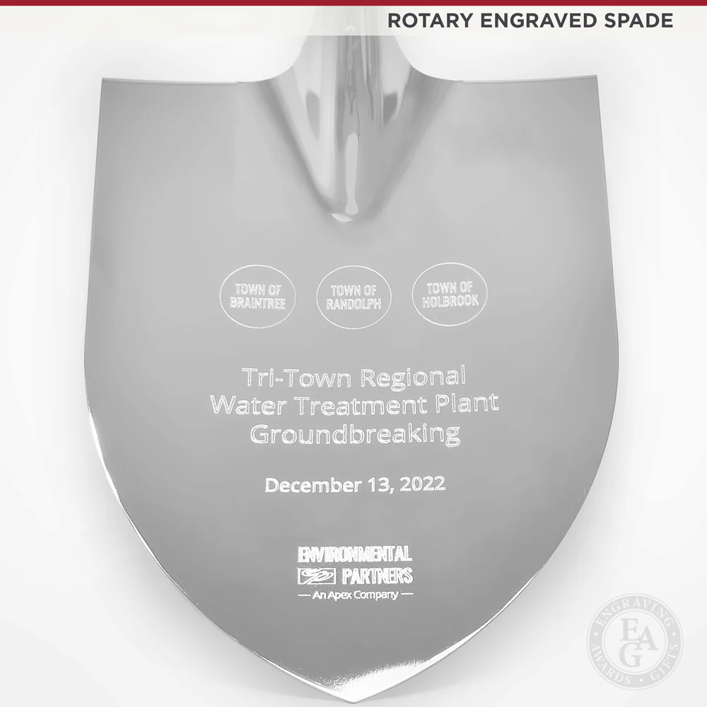 Specialty Chrome Plated Ceremonial Groundbreaking Shovel - Baseball Bat Handle - Image 7
