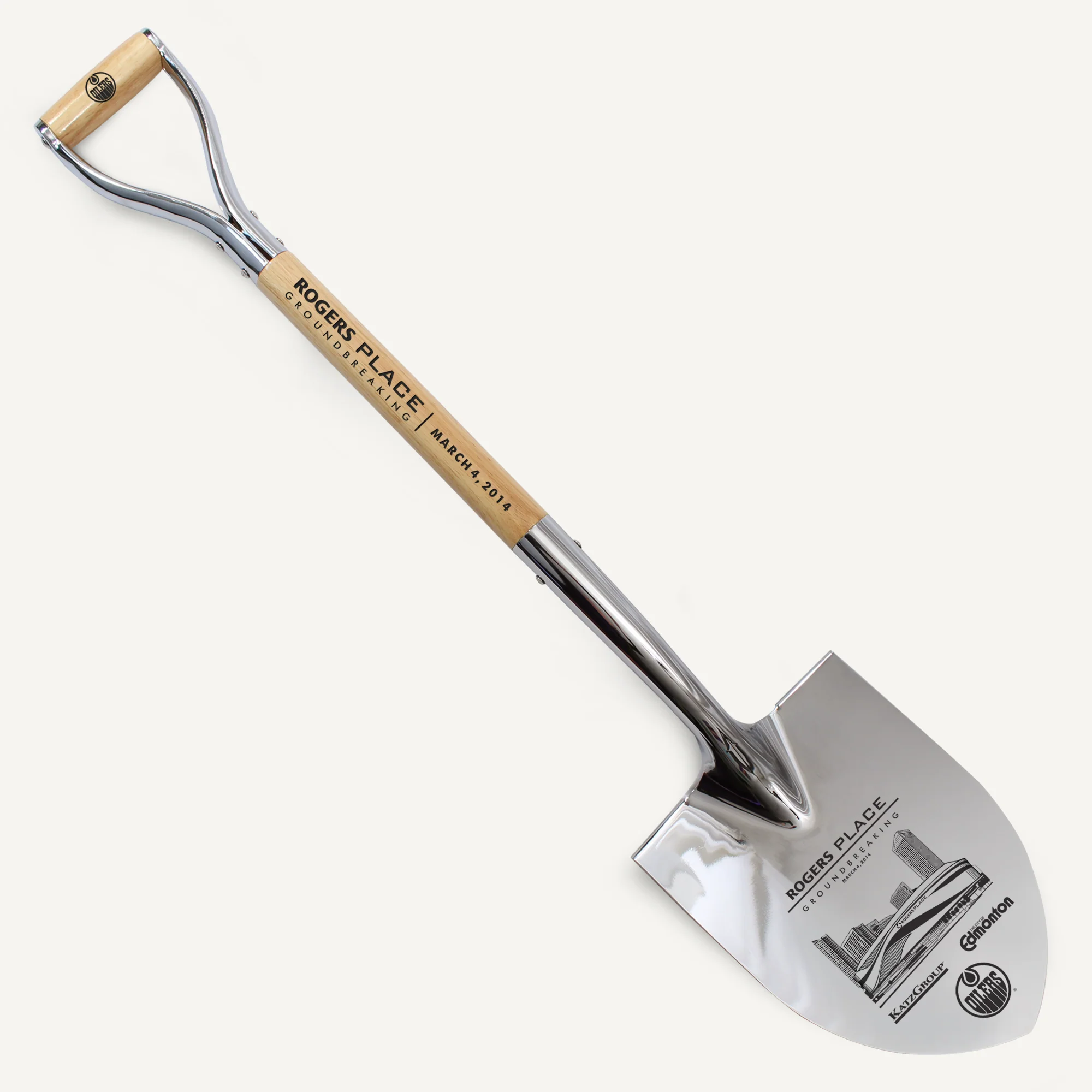 Specialty Chrome Plated Ceremonial Groundbreaking Shovel - D-Handle - Image 2