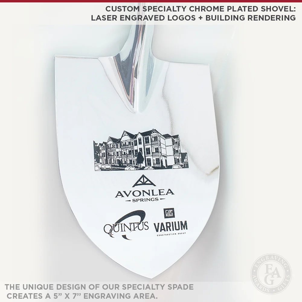 Specialty Chrome Plated Ceremonial Groundbreaking Shovel - D-Handle - Image 23