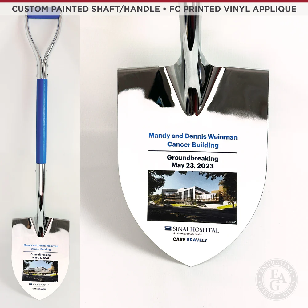 Specialty Chrome Plated Ceremonial Groundbreaking Shovel - D-Handle - Image 54