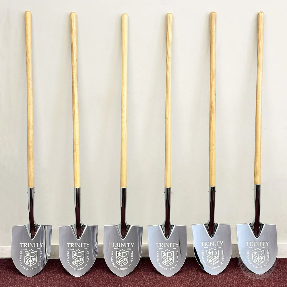Specialty Chrome Plated Ceremonial Groundbreaking Shovel - Long Handle - Image 16