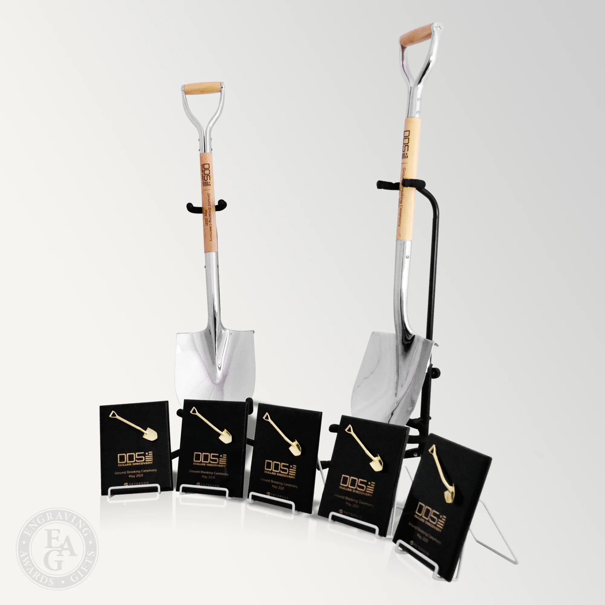 Traditional Chrome Plated Ceremonial Groundbreaking Shovel - D-Handle - Image 26