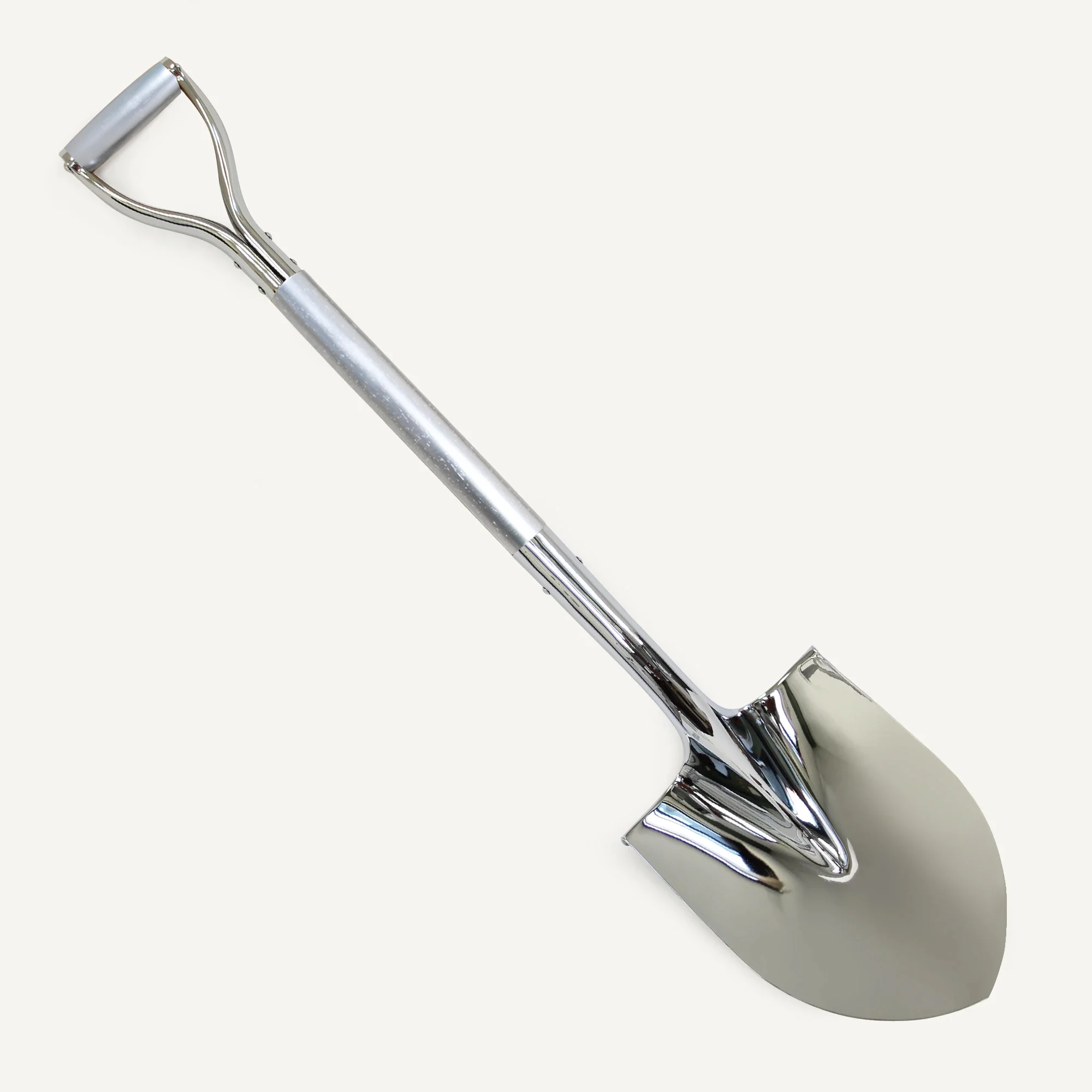 Traditional Chrome Plated Ceremonial Groundbreaking Shovel - D-Handle - Image 42