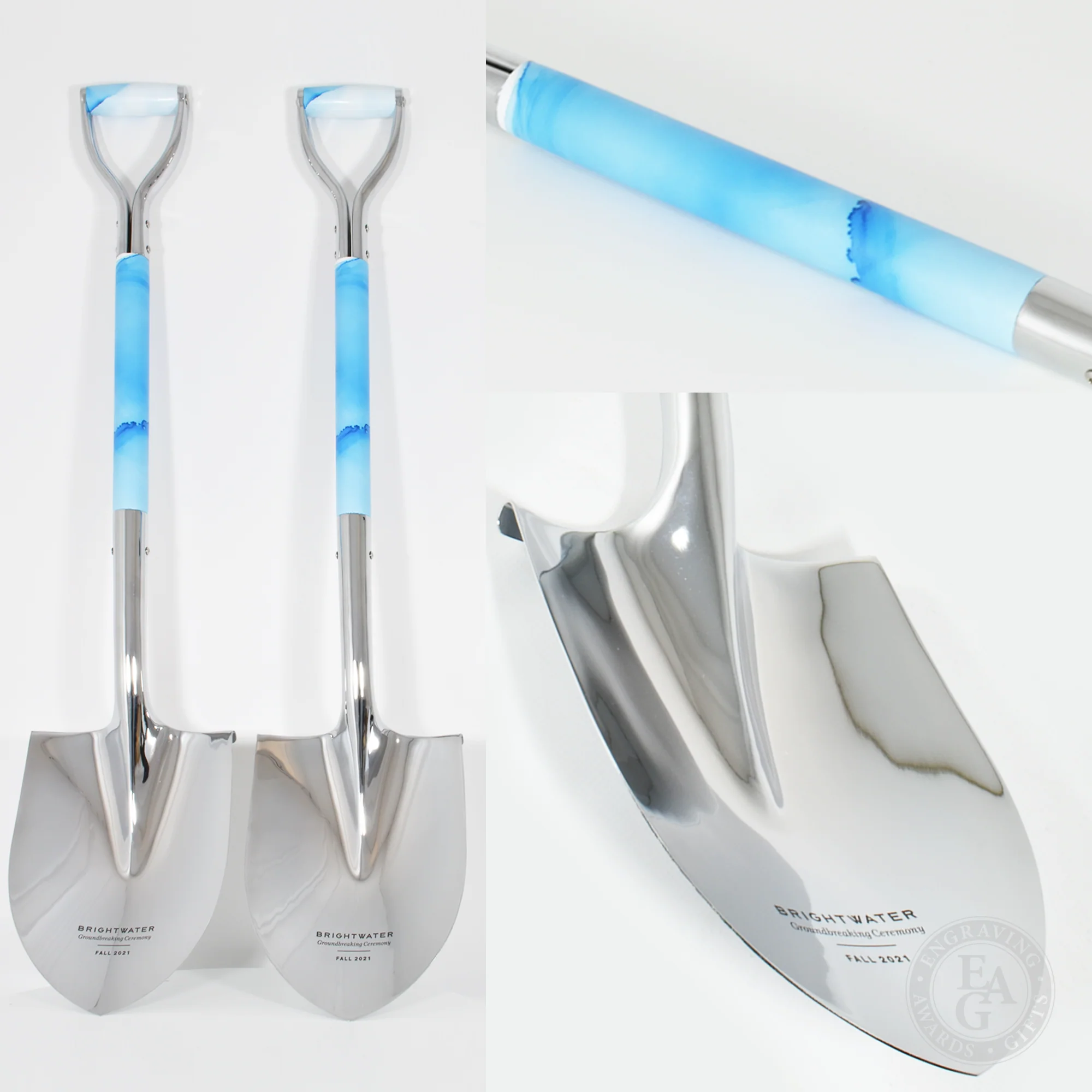 Traditional Chrome Plated Ceremonial Groundbreaking Shovel - D-Handle - Image 44