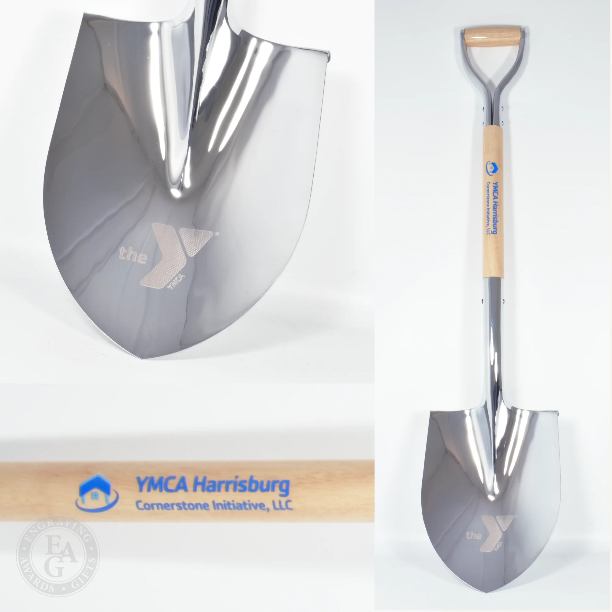 Traditional Chrome Plated Ceremonial Groundbreaking Shovel - D-Handle - Image 45