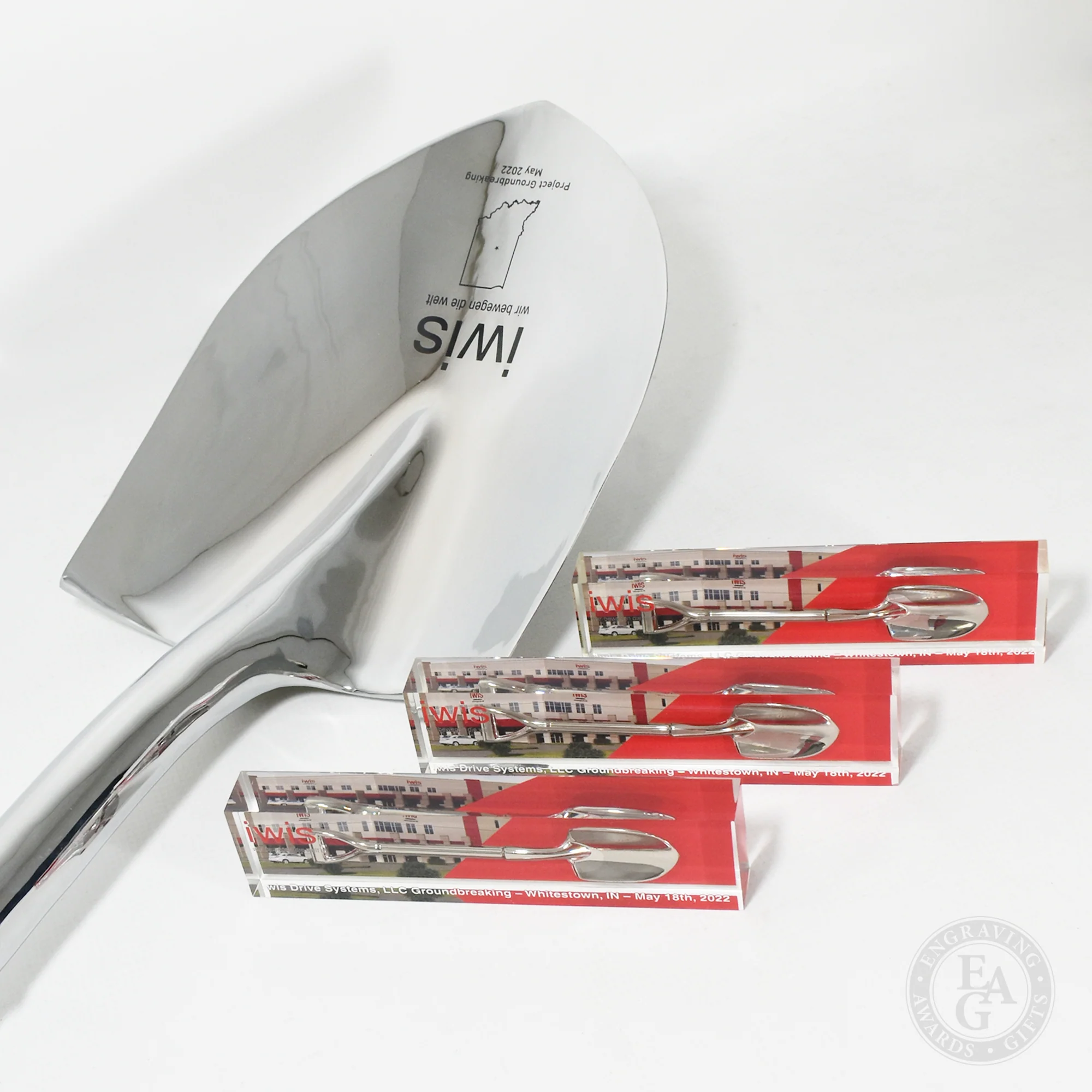 Traditional Chrome Plated Ceremonial Groundbreaking Shovel - D-Handle - Image 46