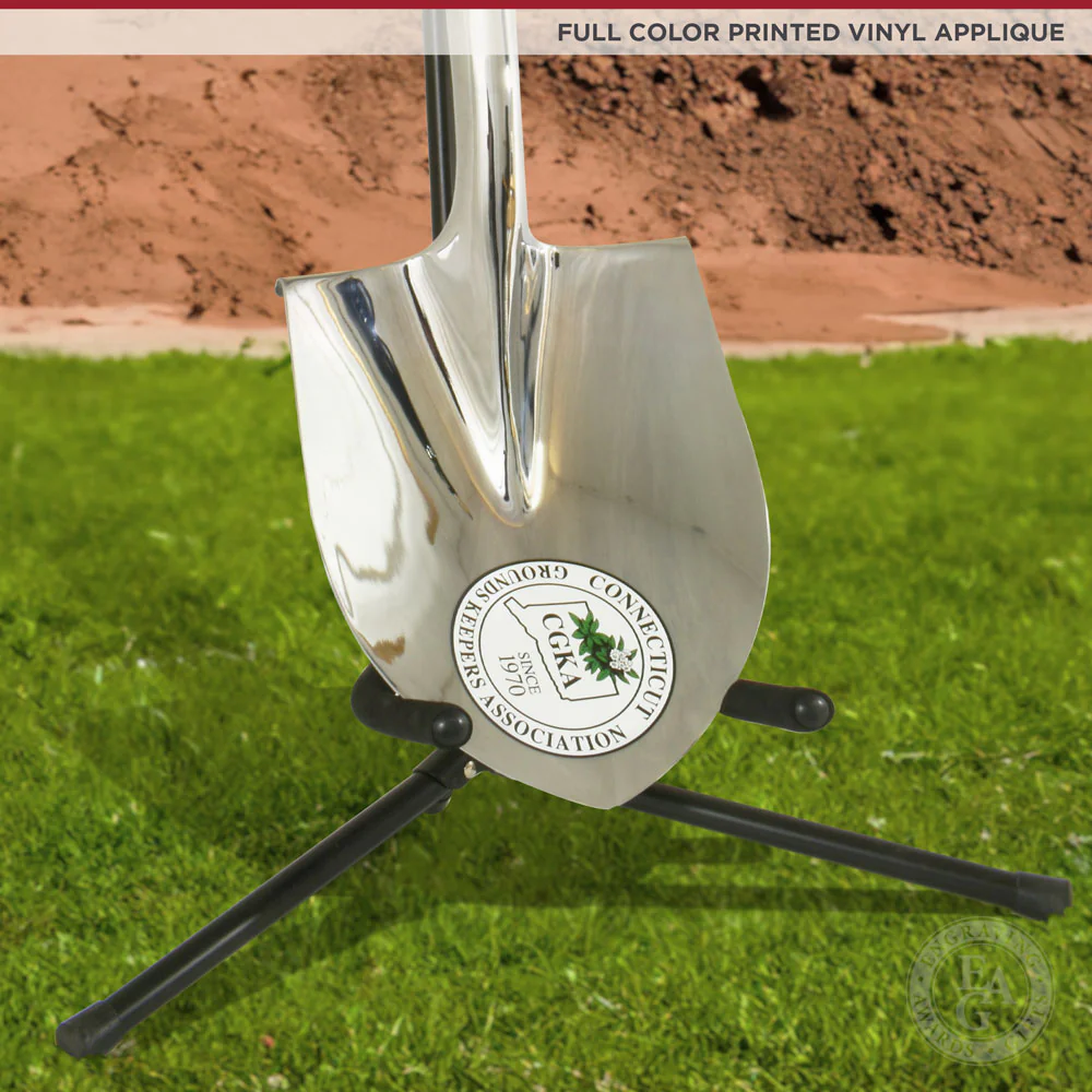 Traditional Chrome Plated Ceremonial Groundbreaking Shovel - D-Handle - Image 49
