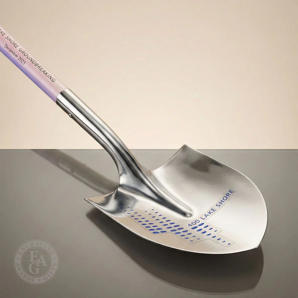 Traditional Chrome Plated Ceremonial Groundbreaking Shovel - D-Handle - Image 54