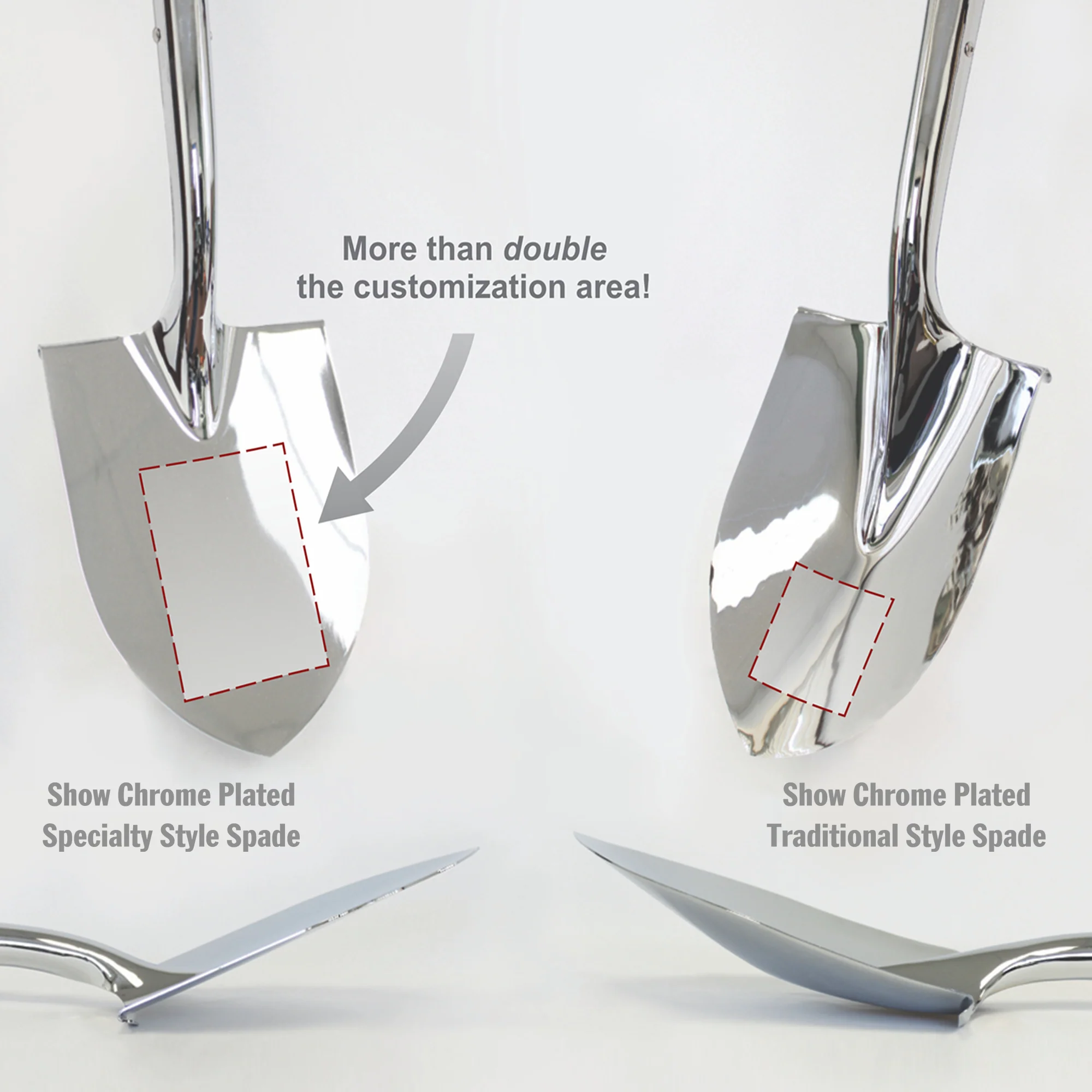 Traditional Chrome Plated Ceremonial Groundbreaking Shovel - Long Handle - Image 14