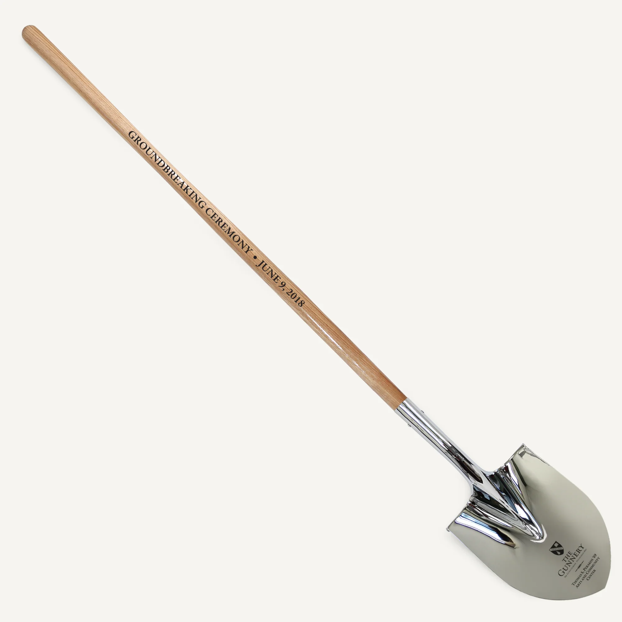 Traditional Chrome Plated Ceremonial Groundbreaking Shovel - Long Handle - Image 2