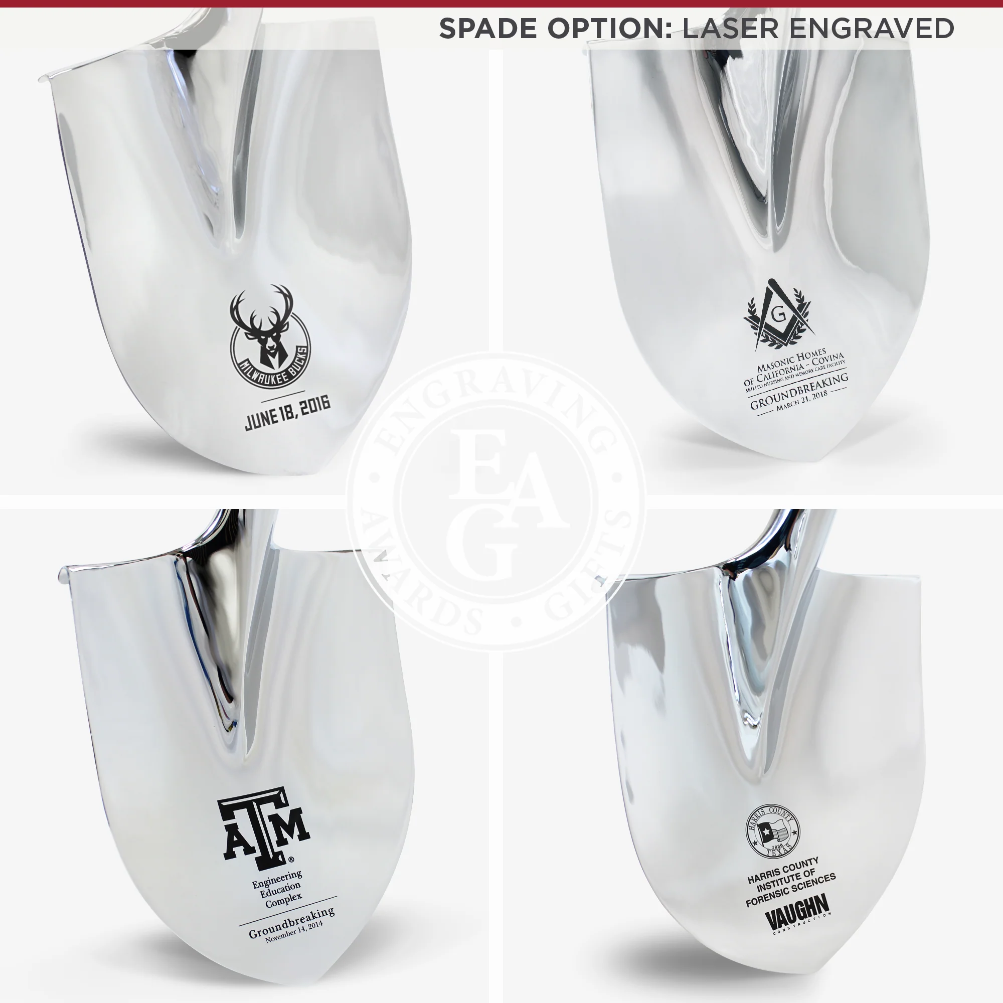 Traditional Chrome Plated Ceremonial Groundbreaking Shovel - Long Handle - Image 3