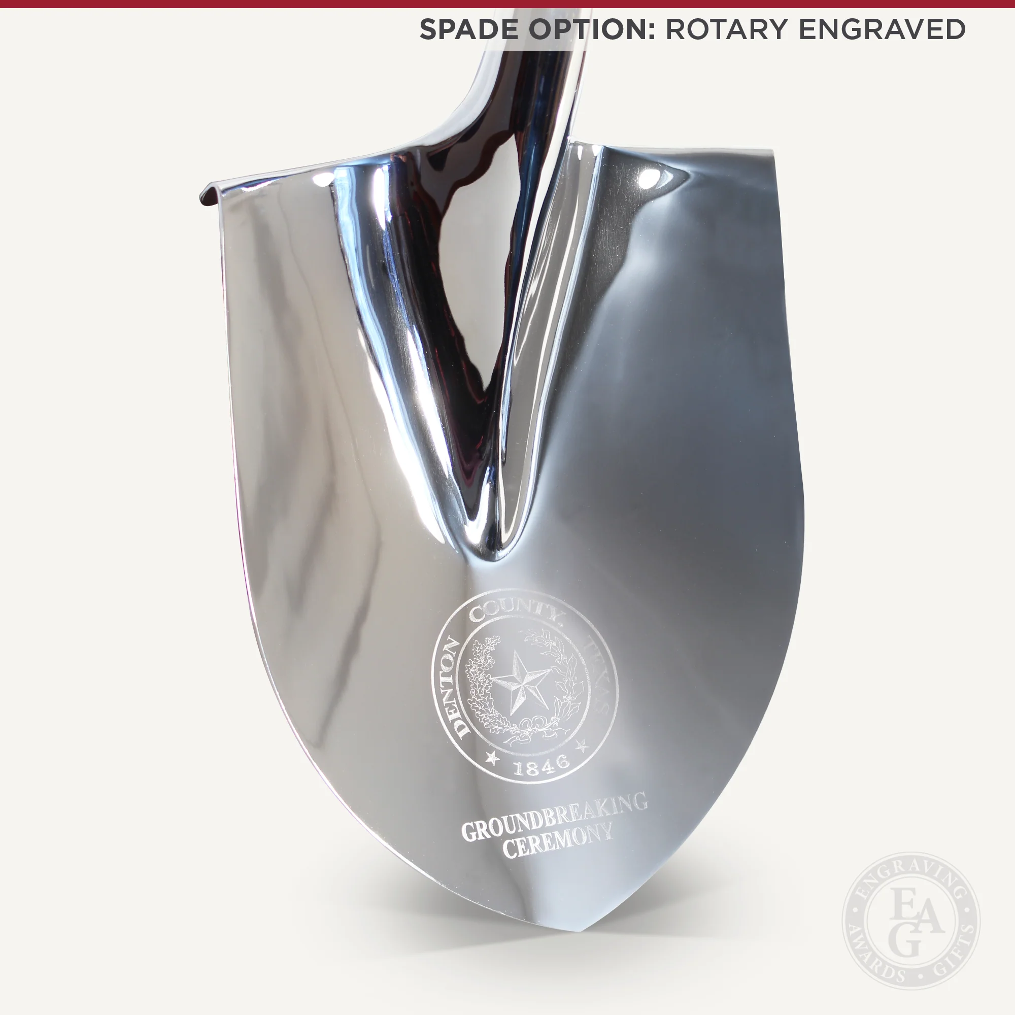 Traditional Chrome Plated Ceremonial Groundbreaking Shovel - Long Handle - Image 5