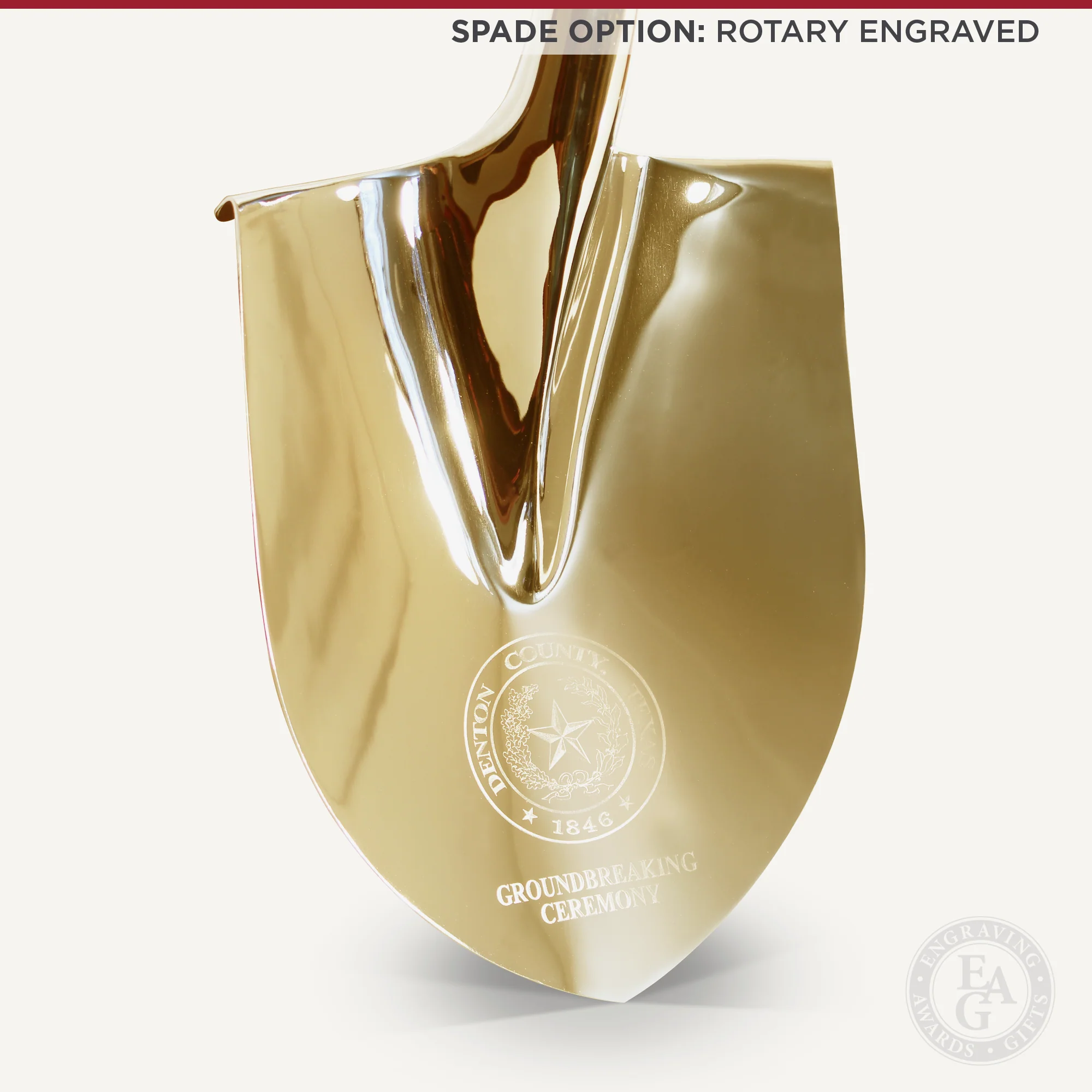 Traditional Gold Plated Ceremonial Groundbreaking Shovel - Baseball Bat Handle - Image 4