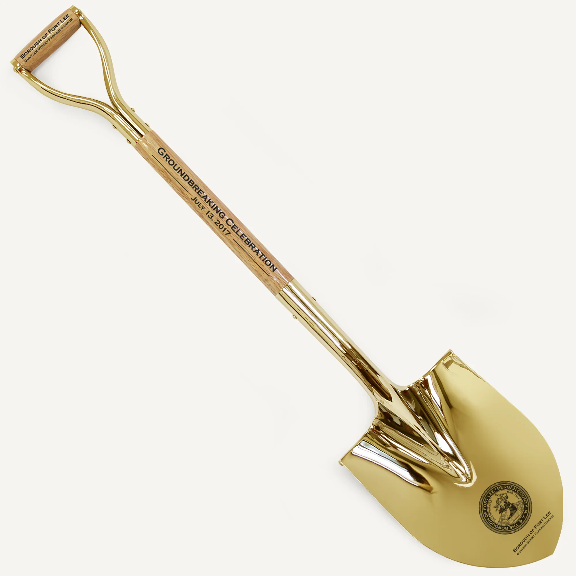 Traditional Gold Plated Ceremonial Groundbreaking Shovel - D-Handle - Image 2