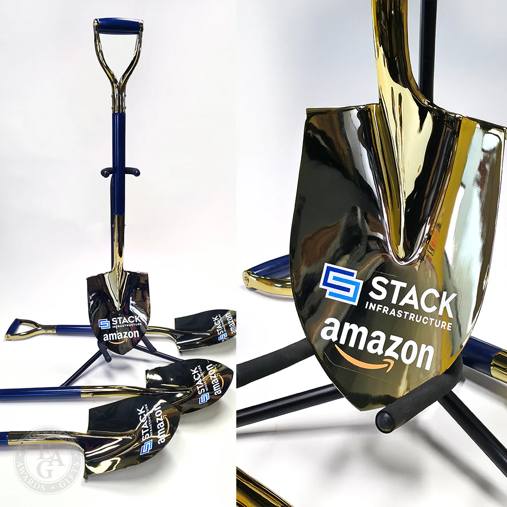 Traditional Gold Plated Ceremonial Groundbreaking Shovel - D-Handle - Image 24