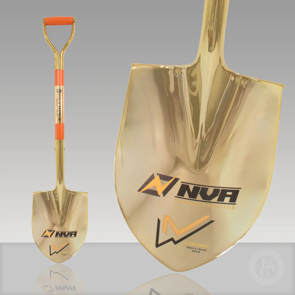 Traditional Gold Plated Ceremonial Groundbreaking Shovel - D-Handle - Image 26