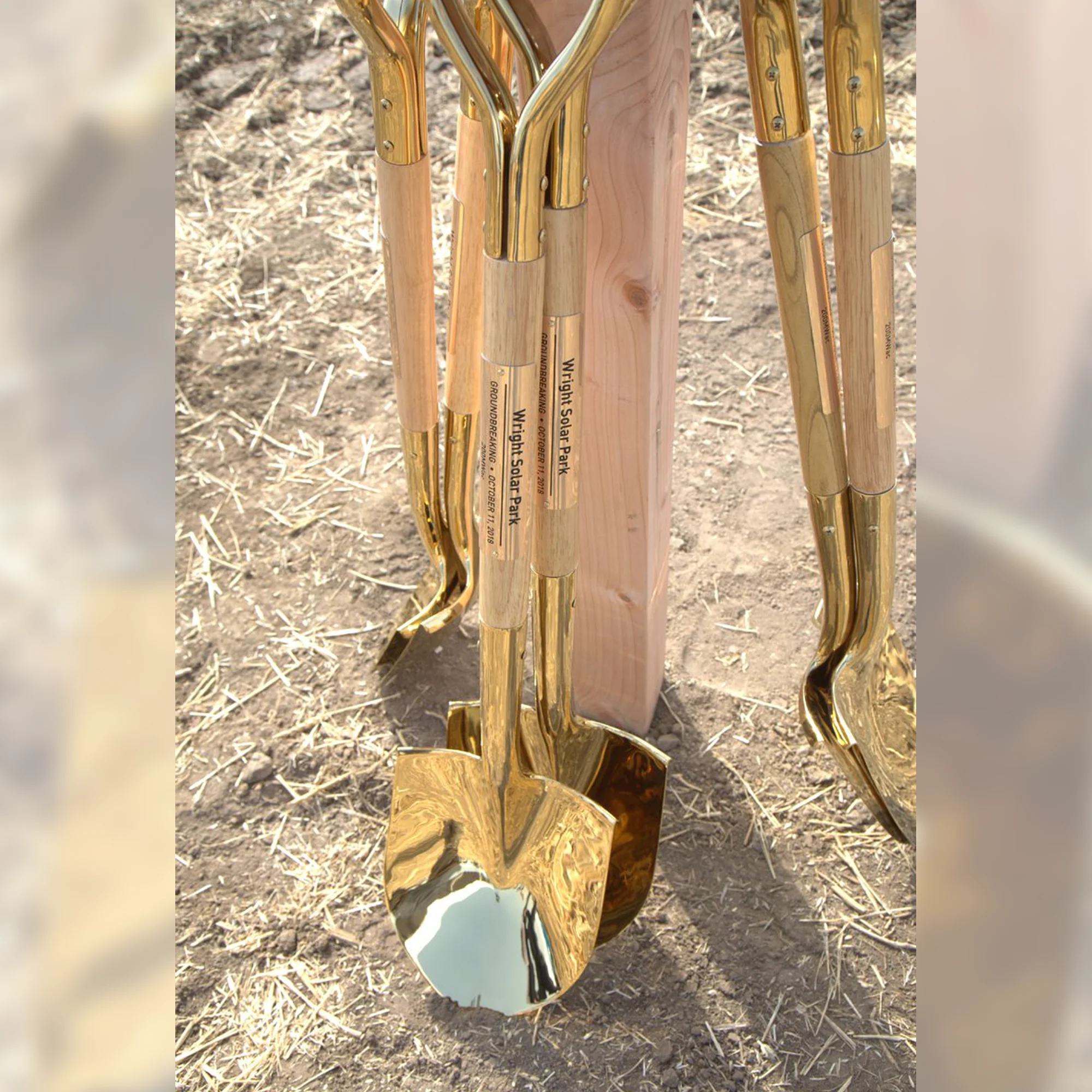 Traditional Gold Plated Ceremonial Groundbreaking Shovel - D-Handle - Image 32