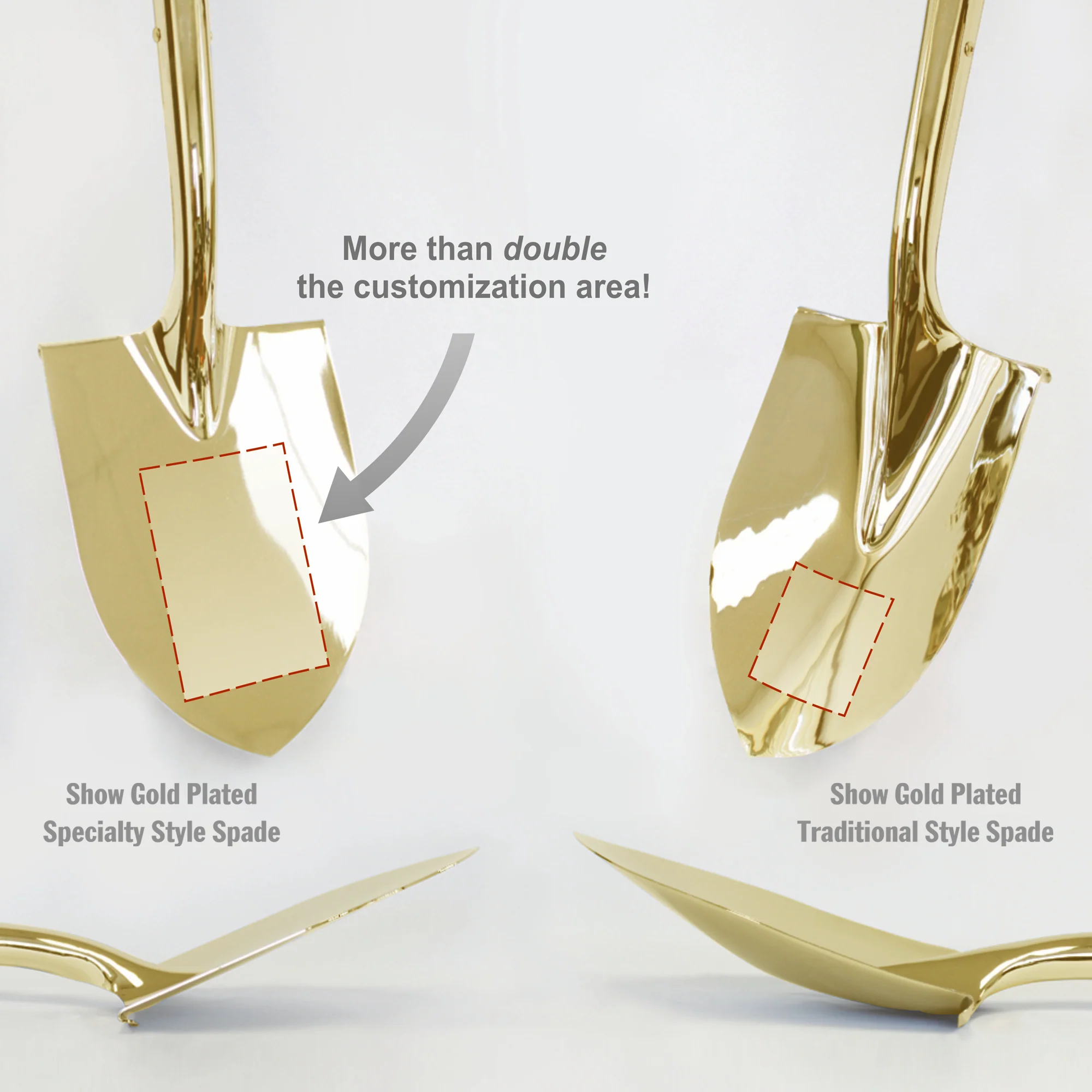 Traditional Gold Plated Ceremonial Groundbreaking Shovel - D-Handle - Image 36