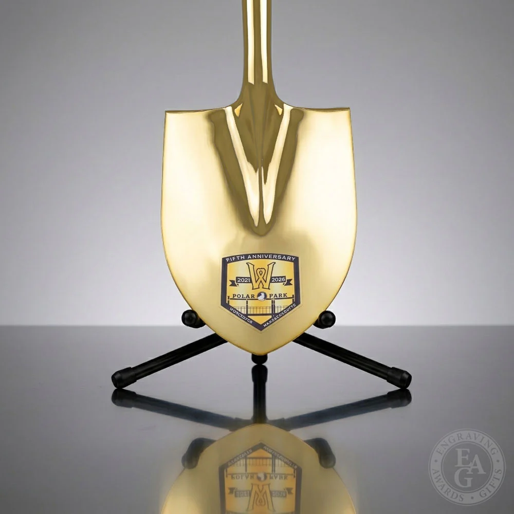 Traditional Gold Plated Ceremonial Groundbreaking Shovel - D-Handle - Image 44