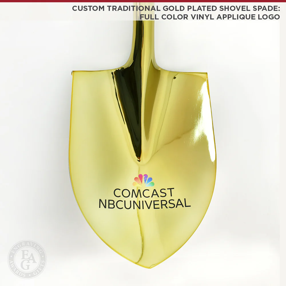 Traditional Gold Plated Ceremonial Groundbreaking Shovel - D-Handle - Image 7